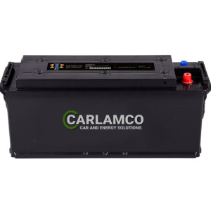 CARLAMCO Heavy Duty Battery With Hold Down 140AH Left + Heavy Duty Truck Batteries