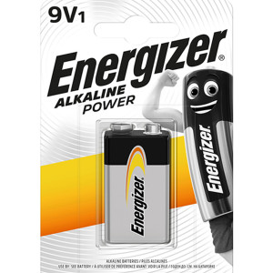ENERGIZER® Alkaline Power Alkaline Battery 9V, 1pc Disposable Βatteries
