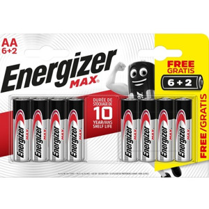 ENERGIZER® MAX Αλκαλικές Μπαταρίες AA 1.5V, 6τμχ + 2 ΔΩΡΟ  Μπαταρίες Μικροσυσκευών /Οικιακής Χρήσης