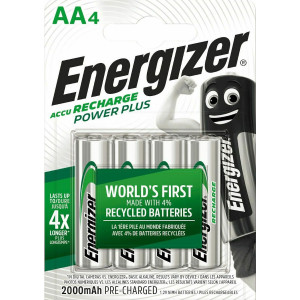 ENERGIZER® POWER PLUS Επαναφορτιζόμενες Μπαταρίες AA - 2000 mAh, 4τμχ