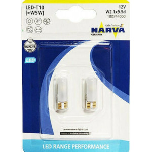 NARVA T10 / W5W LED Range Performance 12V 6000K - 180744000 (2pcs) LED Lights