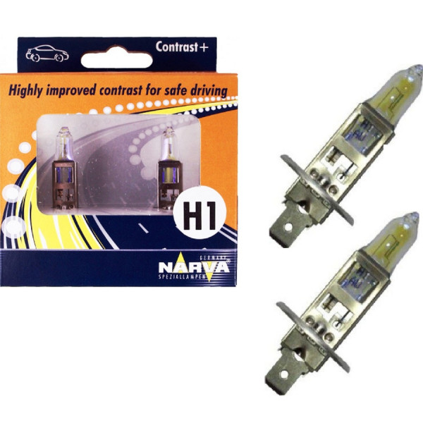 NARVA Contrast+ H1 Halogen Lamp for Head Lights (AllWeather) 12V, 55 W - 48420 (1pc) Outdoor Lighting Lamps
