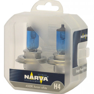 NARVA Λάμπα Αλογόνου Range Power White H4 για Μεγάλα Φώτα 4500K 12V, 60/55W - 48680 (2τμχ) Λυχνίες Εξωτερικού Φωτισμού