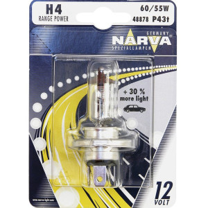 NARVA Range Power H4 Halogen Lamp for Head Lights 12V, 60/55 W - 48878 (1pc) Outdoor Lighting Lamps