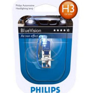 PHILIPS Λάμπα για Μεγάλα Φώτα H3 Blue Vision 12V 55W - 12336BV (1τμχ) Λυχνίες Εξωτερικού Φωτισμού