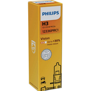 PHILIPS HeadLight Bulb H3 VISION 12V 55W, 12336PRC1 - 1pc Outdoor Lighting Lamps