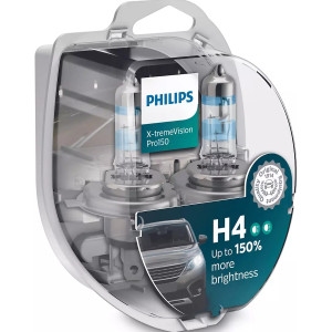 PHILIPS HeadLight Bulbs H4 X-TREME VISION PRO150 12V 60/55W, 12342XVPS2 - Set 2pcs Outdoor Lighting Lamps