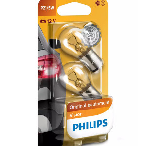 PHILIPS Lamp P21/5W​ VISION 12V 21/5W  - 12499B2 (2pc) Outdoor Lighting Lamps