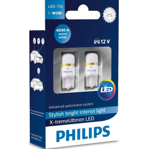 PHILIPS LED T10 X-treme Ultinon 12V 4000K, 127994000KX2 - 2pcs LED Lights