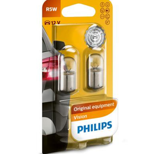 PHILIPS Flash Lamp R5W​ Vision Conventional 12V 5W - 12821B2 (2pcs) Outdoor Lighting Lamps