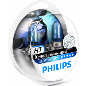 PHILIPS for Head Light H7 Blue Vision Ultra 12V 55W - 12972BVUSM (Set 2 pcs) Outdoor Lighting Lamps
