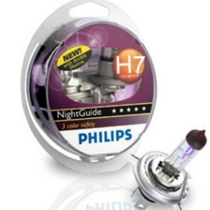 PHILIPS HeadLight Bulbs H7 NightGuide 12V 55W, 12972NGSS2 - Set 2pcs Outdoor Lighting Lamps