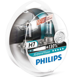 PHILIPS HeadLight Bulbs H7 Χ-TREME VISION +130% 12V 55W, 12972XVS2 - 2 pcs Outdoor Lighting Lamps