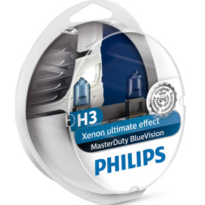 PHILIPS Λάμπες για Μεγάλα Φώτα H3 MasterDuty Blue Vision 24V 70W, 13336MDBVS2 - Σετ 2τμχ Λυχνίες Εξωτερικού Φωτισμού