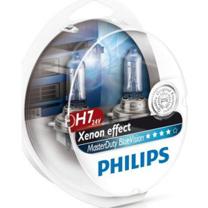 PHILIPS Λάμπες για Μεγάλα Φώτα H7 MasterDuty Blue Vision 24V 70W, 13972MDBVS2 - Σετ 2τμχ Λυχνίες Εξωτερικού Φωτισμού