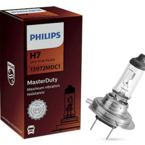 PHILIPS HeadLight Bulb H7 MasterDuty 24V 70W, 13972MDC1 - 1pc Outdoor Lighting Lamps