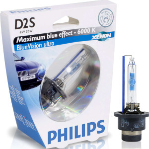 PHILIPS HeadLight Bulb Xenon D1S BlueVision Ultra 85V 35W, 85415BVUS1 - 1pc Outdoor Lighting Lamps