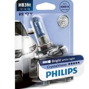 PHILIPS HeadLight Bulb HB3 CRYSTAL VISION 12V 60W 4300K, 9005CVB1 - 1pc Outdoor Lighting Lamps