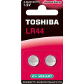 TOSHIBA Alkaline Battery LR44, 2pcs (LR44 BP-2C) Disposable Βatteries