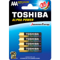TOSHIBA Alpha Power Alkaline Batteries AAA 1.5V, 4pcs (LR03GCH BP-4) Disposable Βatteries