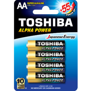 TOSHIBA Alpha Power Αλκαλικές Μπαταρίες AA 1.5V, 4τμχ (LR6GCH BP-4) Μπαταρίες Μικροσυσκευών /Οικιακής Χρήσης