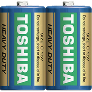 TOSHIBA Economy Line Heavy Duty Carbon Zinc Batteries C 1.5V, 2pcs - R14KG(B) SP-2TGC Disposable Βatteries
