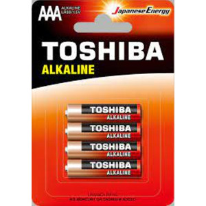 TOSHIBA Red Economy Line Alkaline Batteries AAA 1.5V, 4pcs (LR03GCA BP-4C) Disposable Βatteries