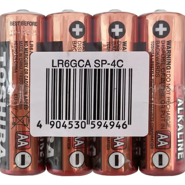 TOSHIBA Red Economy Line Alkaline Batteries AA 1.5V, 4pcs (LR6GCA SP-4C) Disposable Βatteries