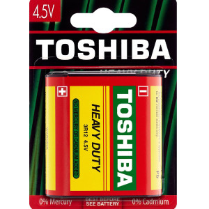 TOSHIBA Heavy Duty Carbon Zinc Battery 3R12 4.5V, 1pc (3R12 BP-1HW) Disposable Βatteries