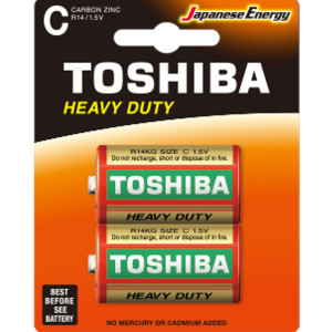TOSHIBA Heavy Duty Carbon Zinc Batteries C 1.5V, 2pcs (R14KG BP-2TGTE SS​) Disposable Βatteries