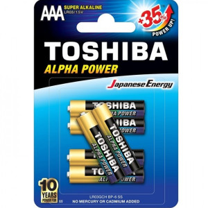 TOSHIBA Alpha Power Αλκαλικές Μπαταρίες AAA 1.5V, 6τμχ (LR03GCH BP-6) Μπαταρίες Μικροσυσκευών /Οικιακής Χρήσης