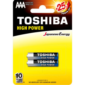 TOSHIBA High Power Αλκαλικές Μπαταρίες AAA 1.5V, 2τμχ (LR03GCP BP-2) Μπαταρίες Μικροσυσκευών /Οικιακής Χρήσης