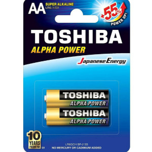 TOSHIBA Alpha Power Αλκαλικές Μπαταρίες AA 1.5V, 2τμχ (LR6GCH BP-2) Μπαταρίες Μικροσυσκευών /Οικιακής Χρήσης