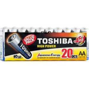 TOSHIBA VALUE PACK High Power Alkaline Batteries AA 1.5V, 20pcs (LR6GCP MP-20) Disposable Βatteries