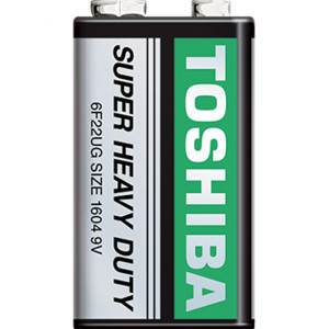 TOSHIBA Super Heavy Duty Alkaline Batterie 9V, 1pc (6F22UGG SP-1U) Disposable Βatteries