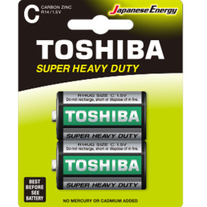 TOSHIBA Super Heavy Duty Αλκαλικές Μπαταρίες C 1.5V, 2τμχ (R14UG BP-2TGC) Μπαταρίες Μικροσυσκευών /Οικιακής Χρήσης