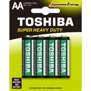 TOSHIBA Super Heavy Duty Carbon Zinc Μπαταρίες AA 1.5V, 4τμχ (R6UG BP-4TGTE SS) Μπαταρίες Μικροσυσκευών /Οικιακής Χρήσης