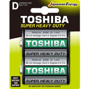 TOSHIBA Super Heavy Duty Αλκαλικές Μπαταρίες D 1.5V, 2τμχ (R20UG BP-2TGTE​) Μπαταρίες Μικροσυσκευών /Οικιακής Χρήσης