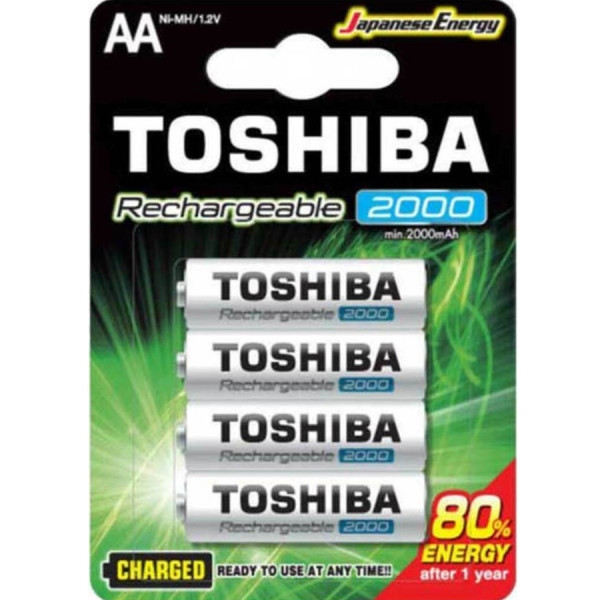 TOSHIBA Eπαναφορτιζόμενες Μπαταρίες ΑΑ Ni-MH 2000mAh 1.2V, 4τμχ (TNH-6GME BP-4C) Μπαταρίες Μικροσυσκευών /Οικιακής Χρήσης