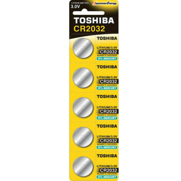 TOSHIBA Μπαταρία Λιθίου CR2032 3V, σετ 5τμχ (CR2032 CP-5C) Μπαταρίες μίας Χρήσης 