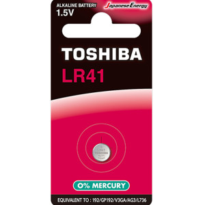 TOSHIBA Αλκαλική Μπαταρία LR41, 1τμχ (LR41 BP-1C) Μπαταρίες Μικροσυσκευών /Οικιακής Χρήσης