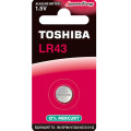 TOSHIBA Αλκαλική Μπαταρία LR43, 1τμχ (LR43 BP-1C) Μπαταρίες Μικροσυσκευών /Οικιακής Χρήσης