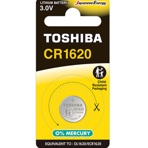 TOSHIBA Μπαταρία Λιθίου CR1620 3V, 1τμχ (CR1620 CP-1C) Μπαταρίες Μικροσυσκευών /Οικιακής Χρήσης