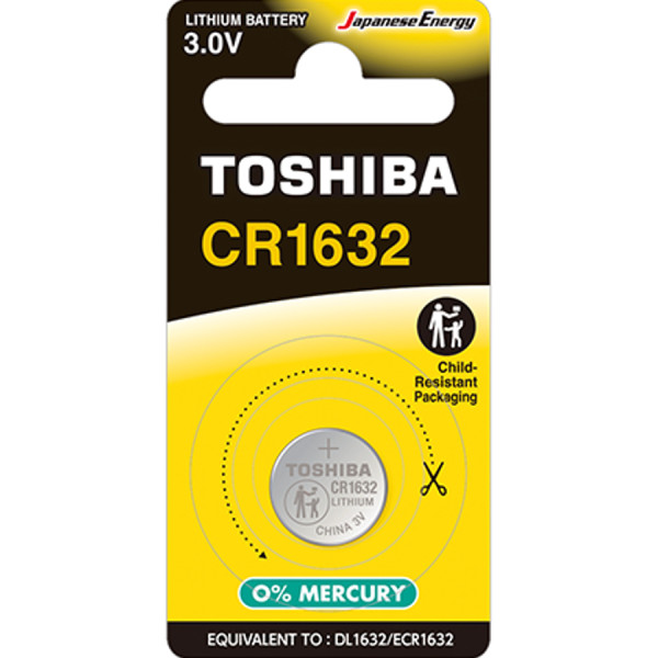 TOSHIBA Lithium Battery CR1620 3V, 1pc (CR1632 CP-1C) Disposable Βatteries