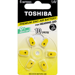 TOSHIBA Μπαταρίες Ακουστικών Βαρηκοΐας 10 1.4V 6τμχ (PR70 NE DP-6) Μπαταρίες Μικροσυσκευών /Οικιακής Χρήσης