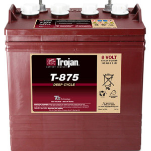 TROJAN Battery T-875 Deep Cycle 8V 170AH - Open Type Marine Batteries