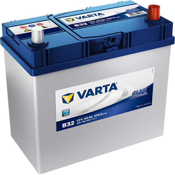 VARTA Blue Dynamic Β32 Maintenance Free Battery 45AH 330EN Right + Passenger Car Batteries