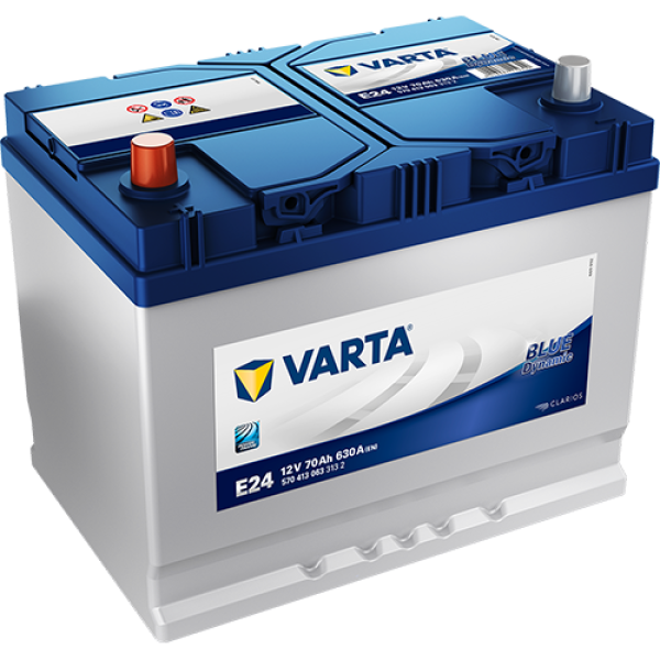 VARTA Blue Dynamic E24 Maintenance Free Battery 70AH 630EN Left + Passenger Car Batteries