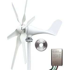 AC Wind Turbine 400W - 6 Blades with Power Inverter Horizontal Axe 